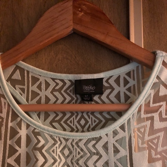 Mint Green Long Cover Top with Asymmetrical Design - Picture 3 of 6